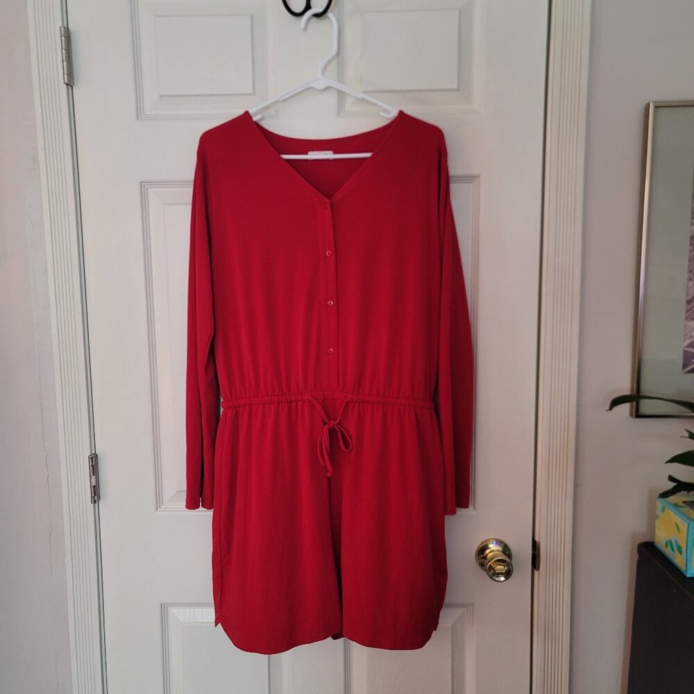 Womens red long sleeve romper - size L
